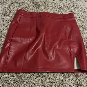 Lulus red leather skirt